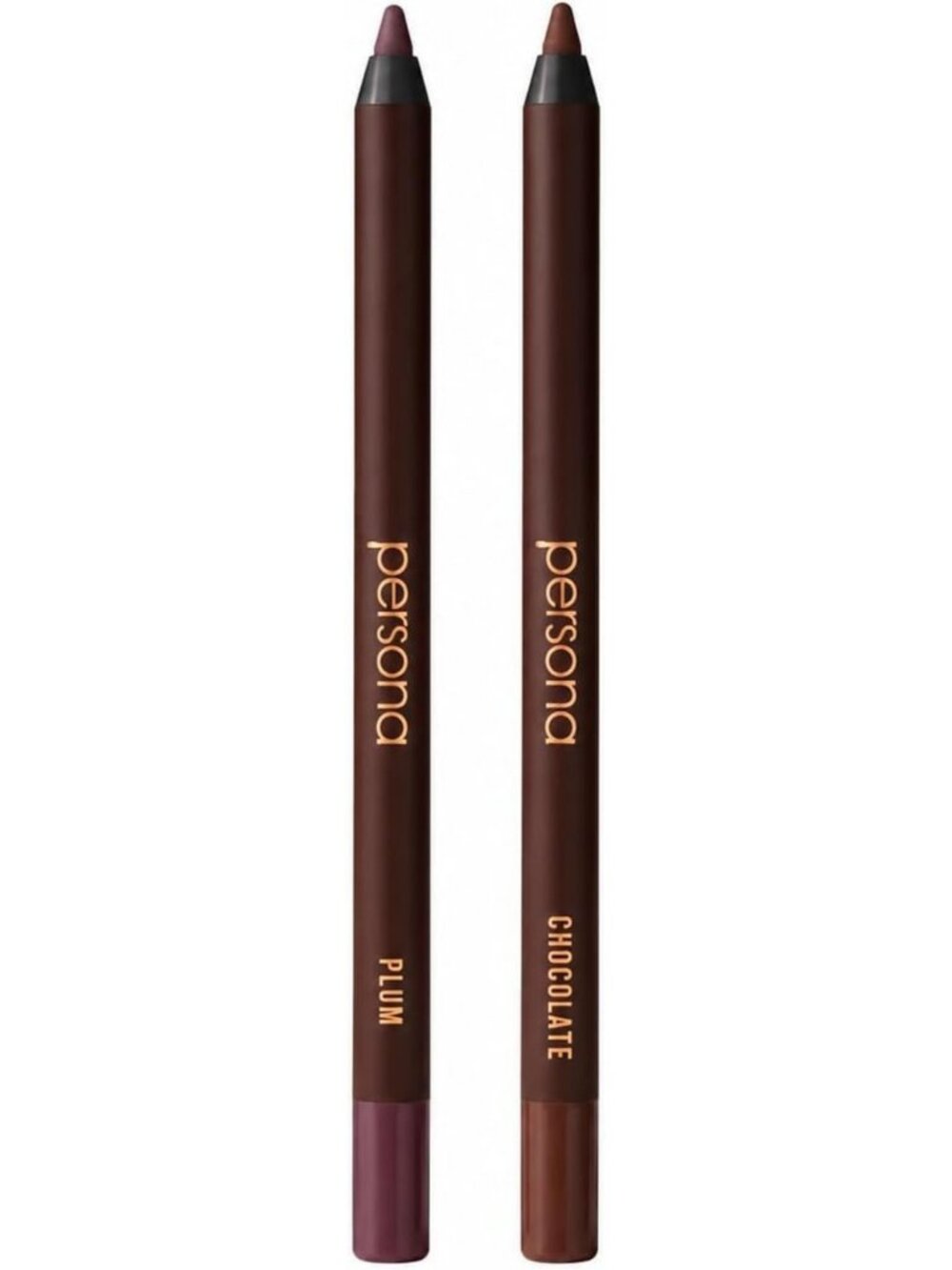 Waterproof Eyeliner Pencil Duo in Plum & Chocolate - Long-lasting, Sharpenable